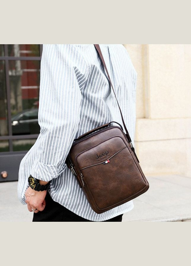 Чоловіча сумка планшетка еко шкіра темно-коричневий No Brand (301212099)