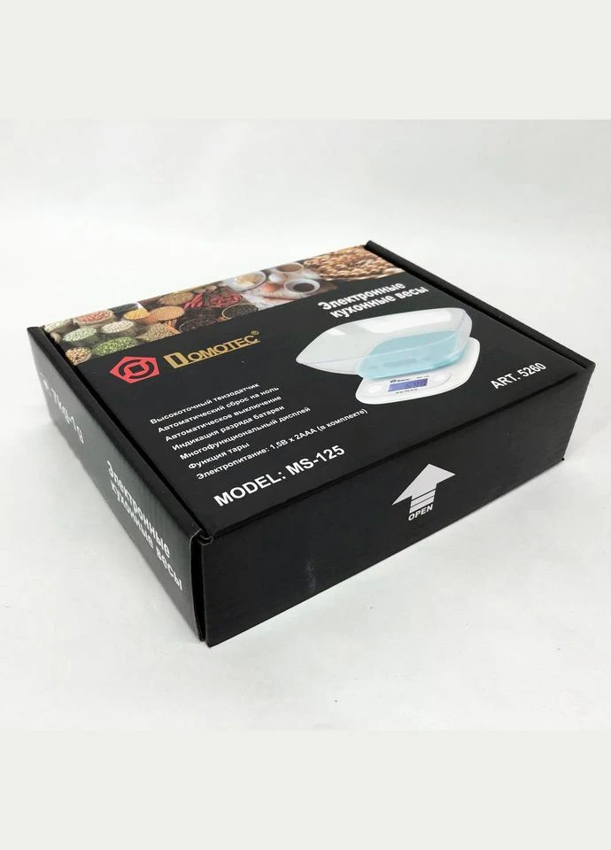 Весы кухонные MS-125 Plastic, весы пищевые, весы кулинарные. Цвет: голубой Domotec (381040180)