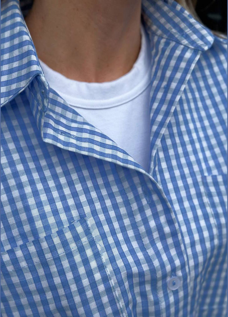 Стильна сорочка оверсайз у клітину з довгими рукавами InFashion Сорочка (330644718)