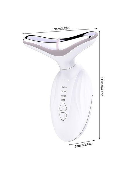 Ліфтинг-масажер з мікрострумами для шиї та обличчя D836 Білий No Brand (315674593)