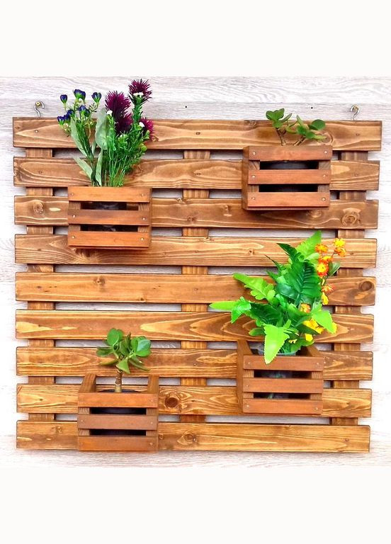 Полиця настінна для квітів з дерева Крузіс сієна (ЦВС-003905) No Brand (328226276)