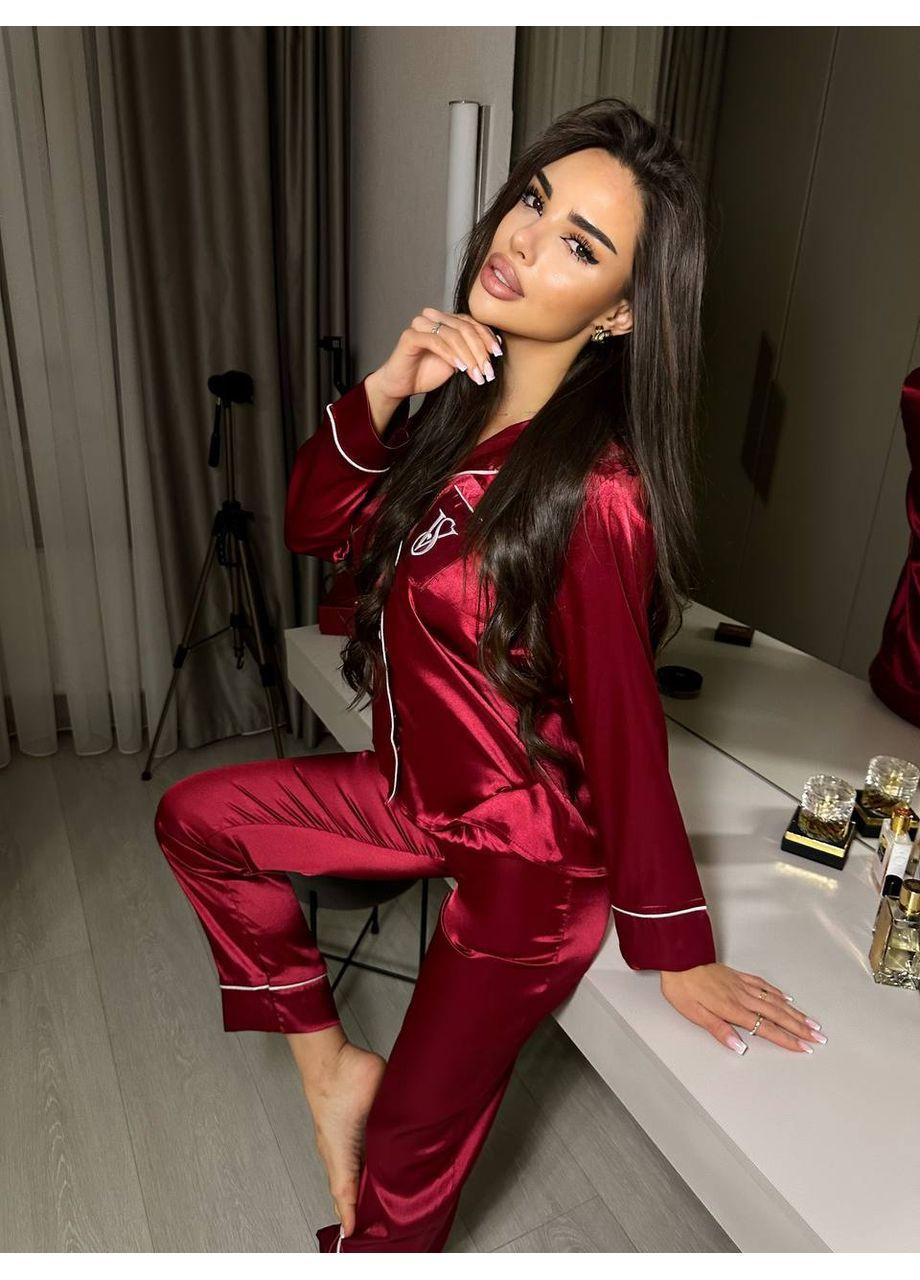 Червона піжама viktoria’s secret,шовктуреччина,сорочка та штани Україна