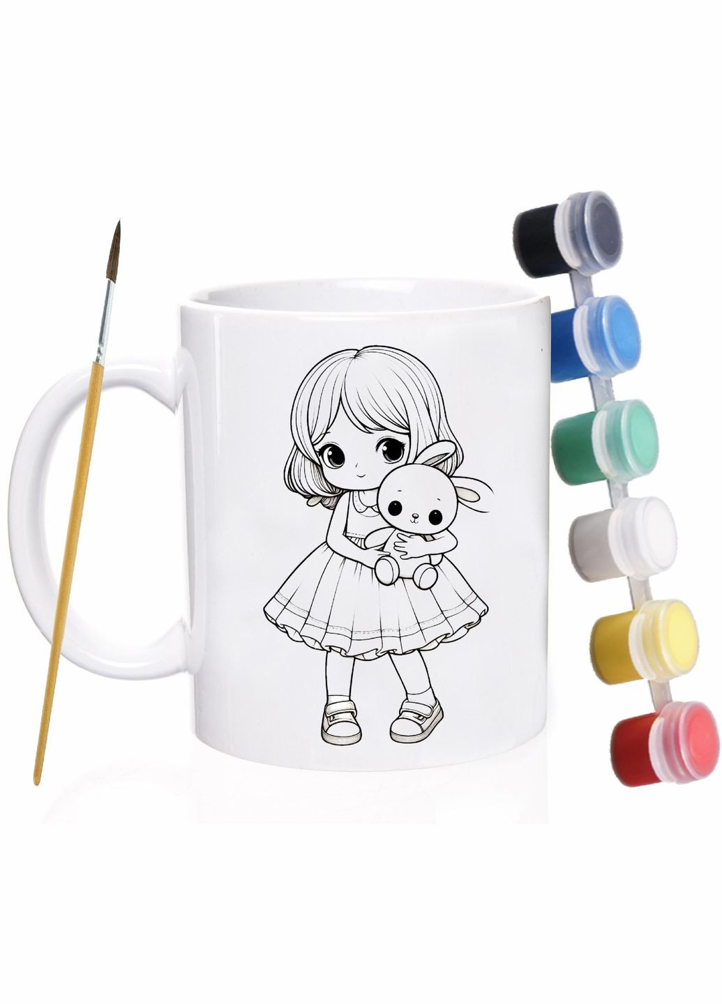 Набір для дитячої творчості Дівчинка #01 / розмальовка для дітей / 330 мл біла No Brand (316121268)