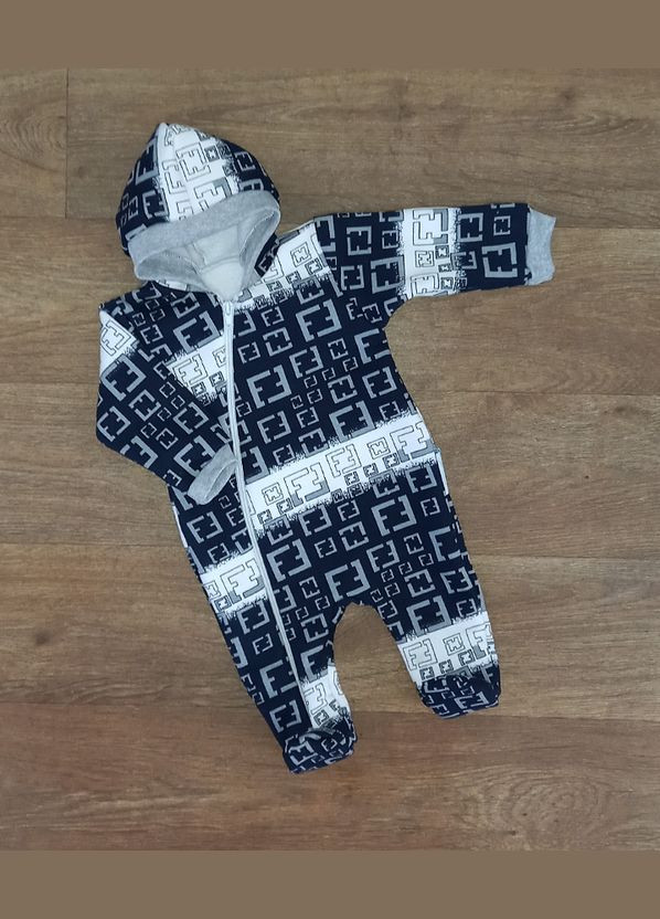 Комбінезон теплий з капюшоном для новонароджених, трехнітка No Brand (316515443)