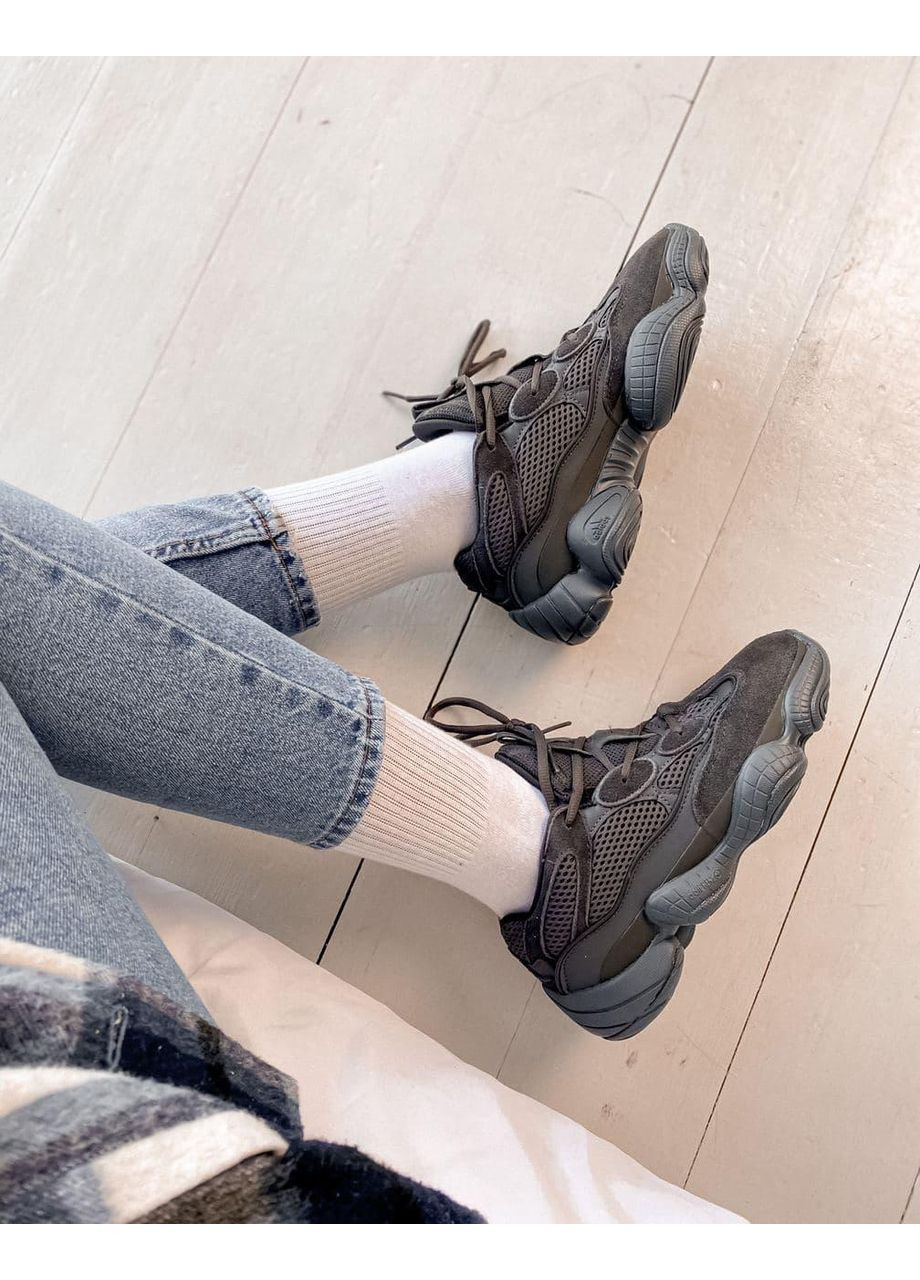 Чорні Осінні кросівки чоловічі adidas yeezy boost 500 granite адідас ізі буст No Brand