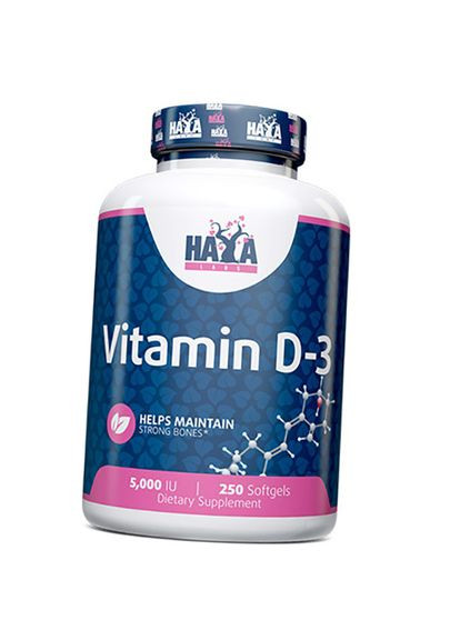 Витамин Д3, Vitamin D-3 5000, Haya 250гелкапс (36405062) Haya Labs (322730006)