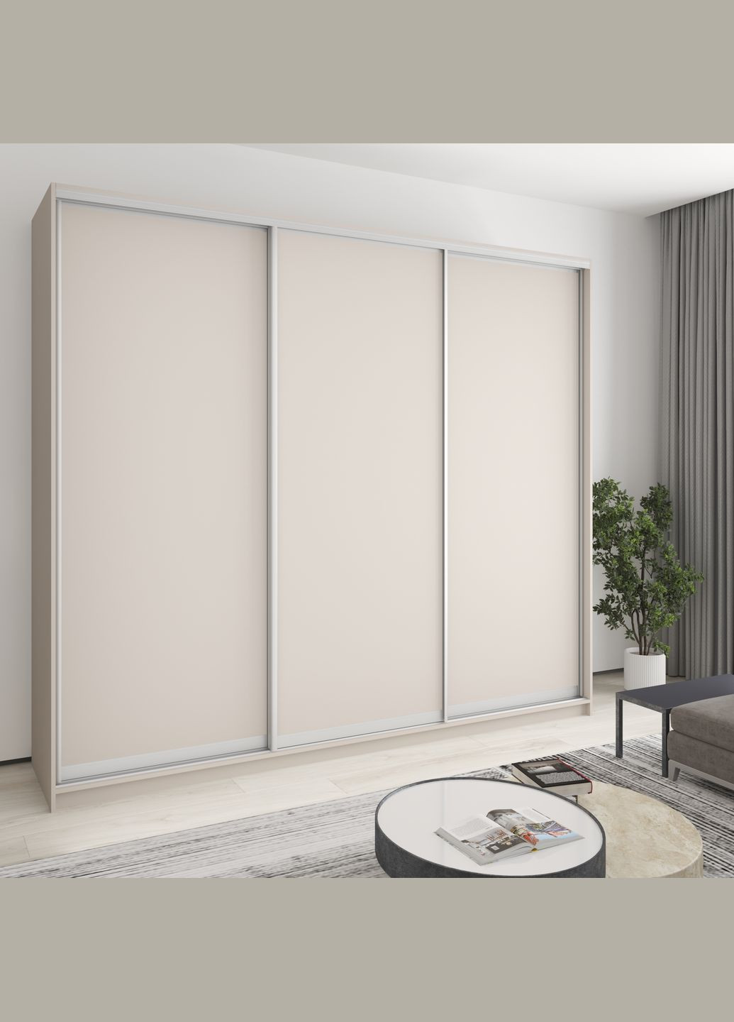 Шафа-купе тридверна Комбо AL 3ДСП 270x60x240 см Кашемір (MBS-2073) MebelStar (346289676)