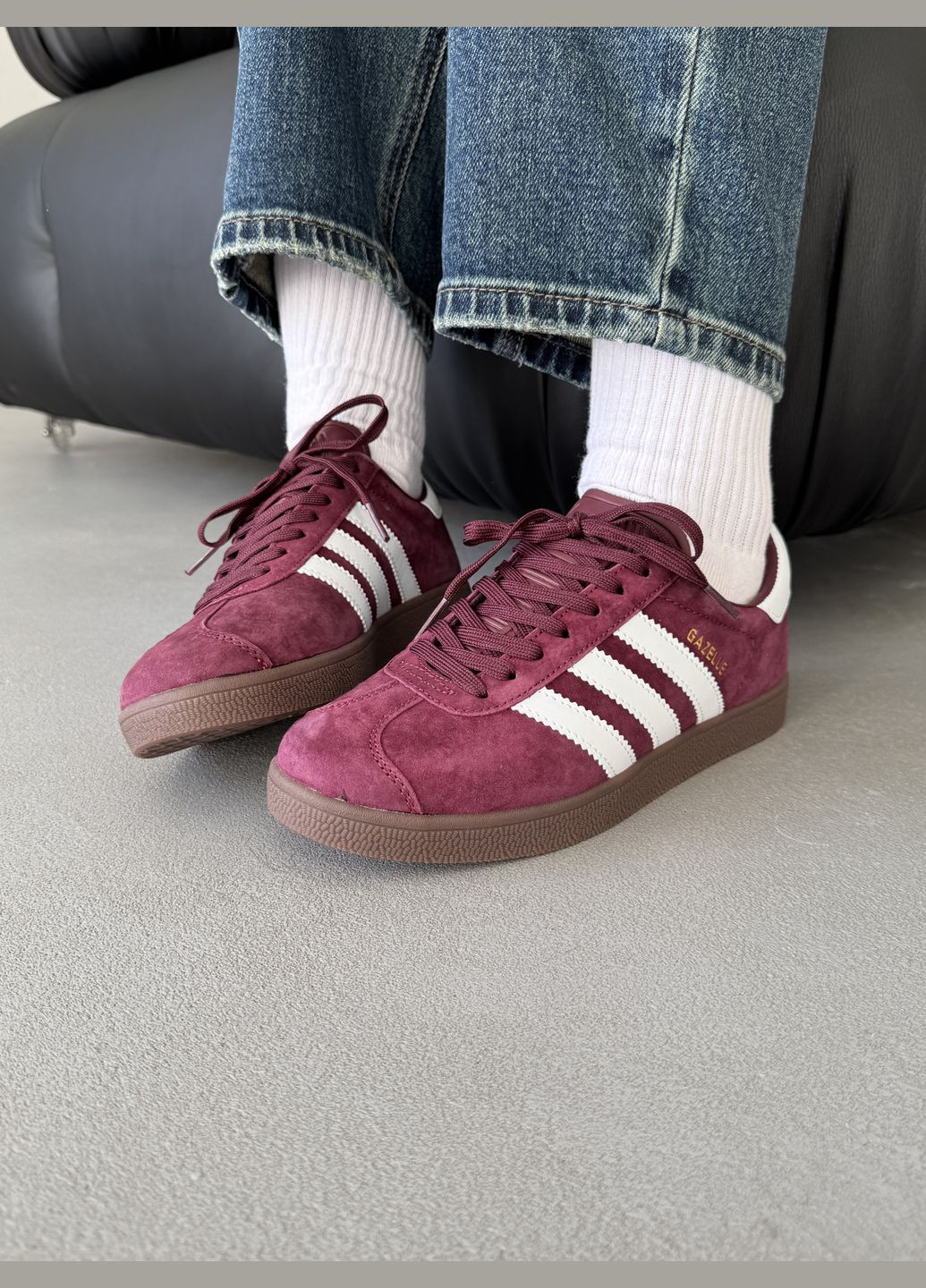 Кросівки жіночі Adidas Gazelle bordo | Адідас Газель бордові No Brand бордові демісезони (316091089)