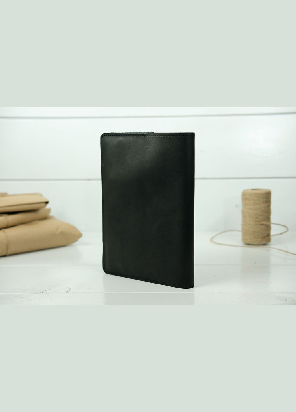 Шкіряна обкладинка для блокноту А5 Дизайн №2, натуральна шкіра Краст, колір Чорний Berty (299397113)