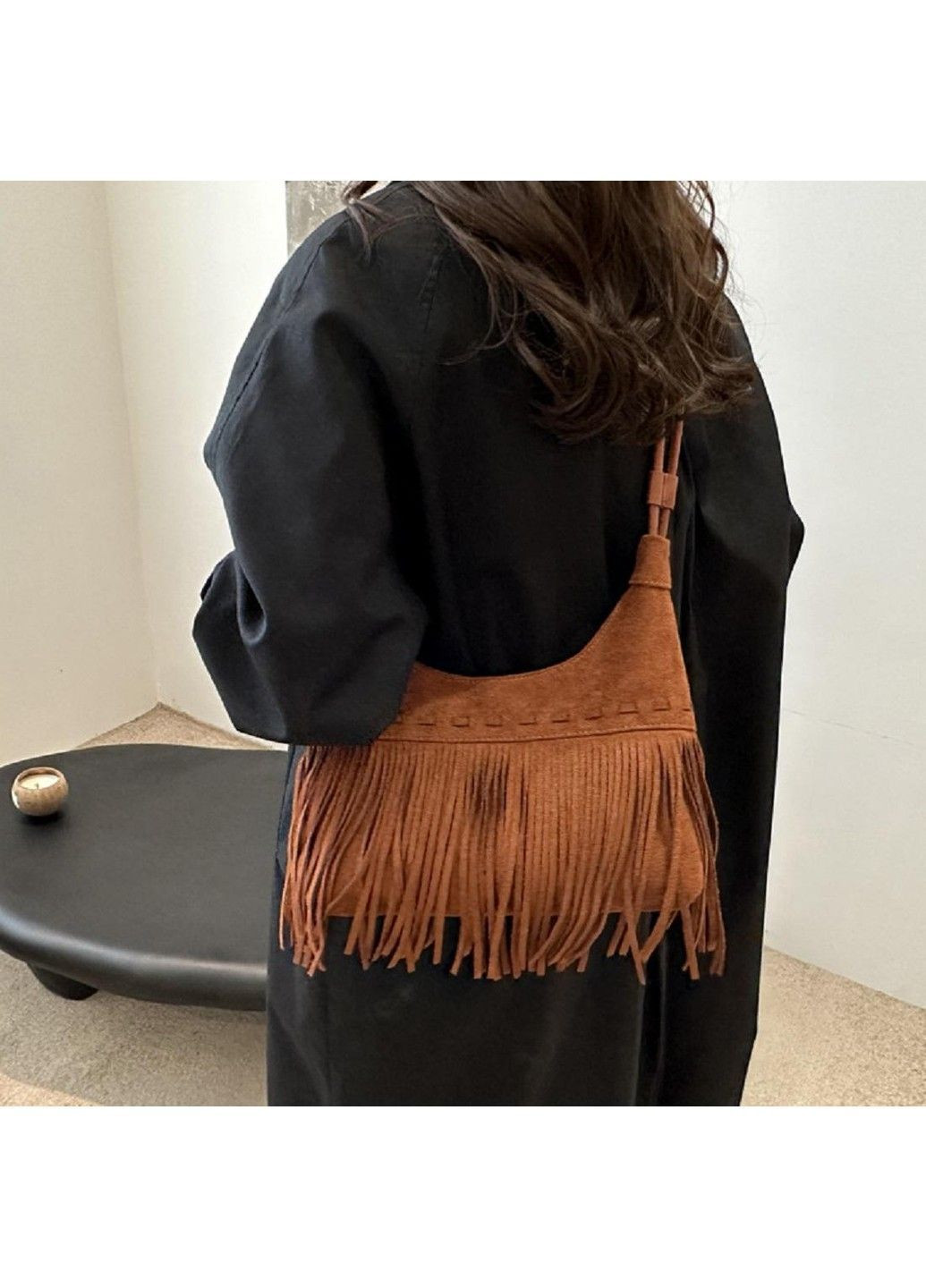 Містка замшева сумка з бахромою P2-9352C Lilly (369892848)