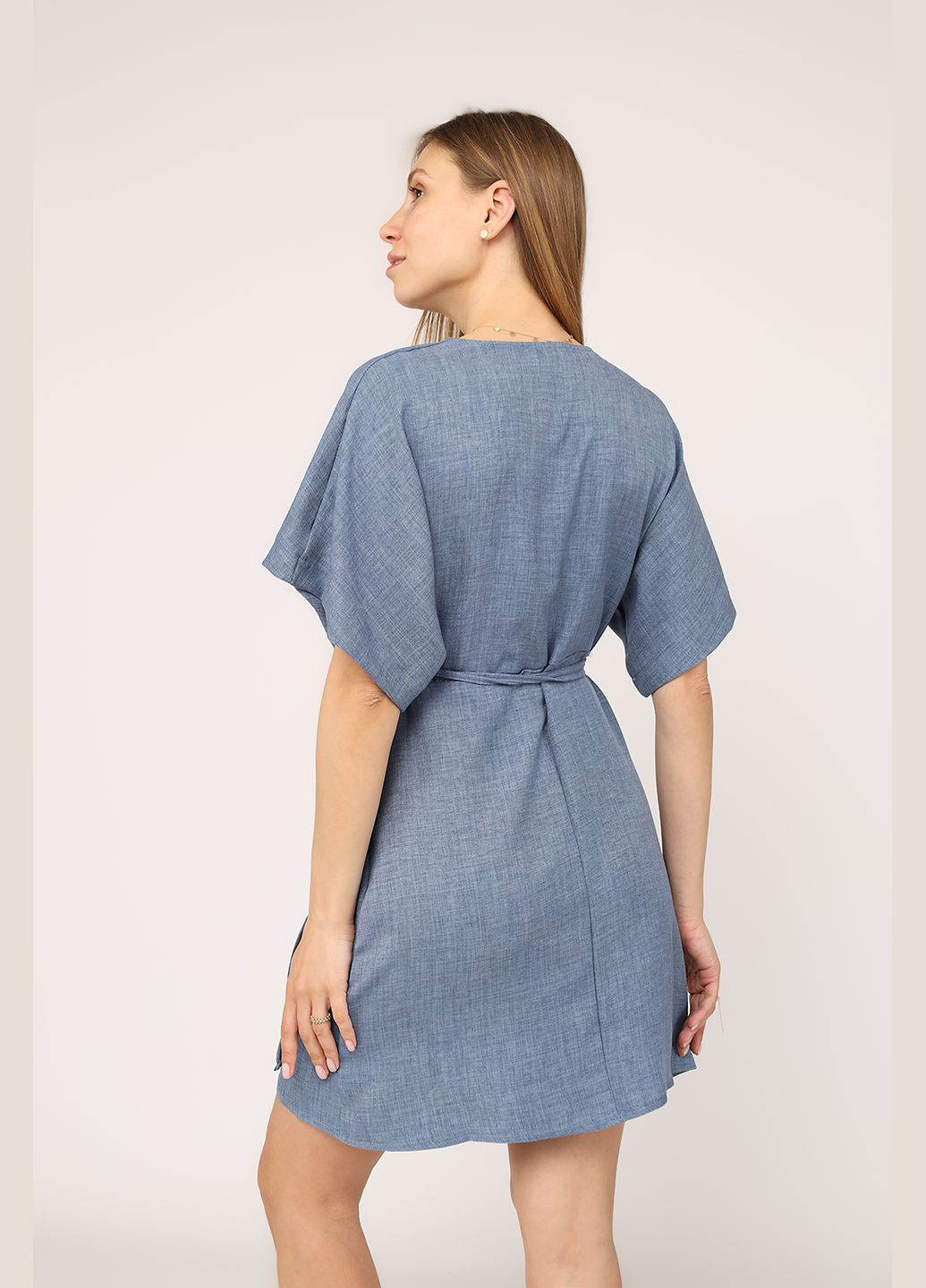 Синее платье на запах женское цвет синий cb-00277421 Yuki