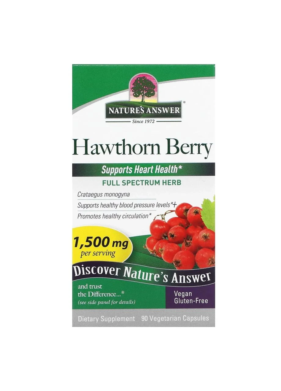 Боярышник Hawthorn Berry 1500 мг 90 капсул Nature's Answer (361116227)