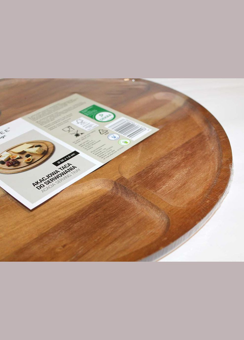 Менажниця на 4+1 секції для подачі страв, з акації, (35х1,5) No Brand (356518915)