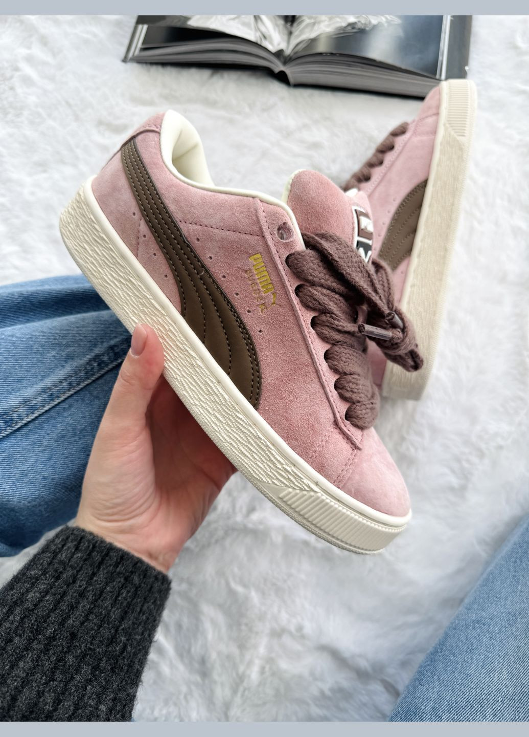 Кросівки жіночі Puma Suede XL Pink Brown | Пума Суеде ХЛ рожеві No Brand рожеві демісезони (341264143)