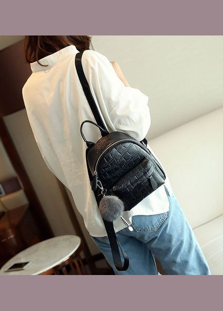 Жіночий рюкзак з хутряним брелоком No Brand (301083321)