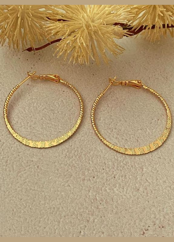 Позолоченные Серьги-Кольца д.3.5см, Позолота No Brand (345741987)