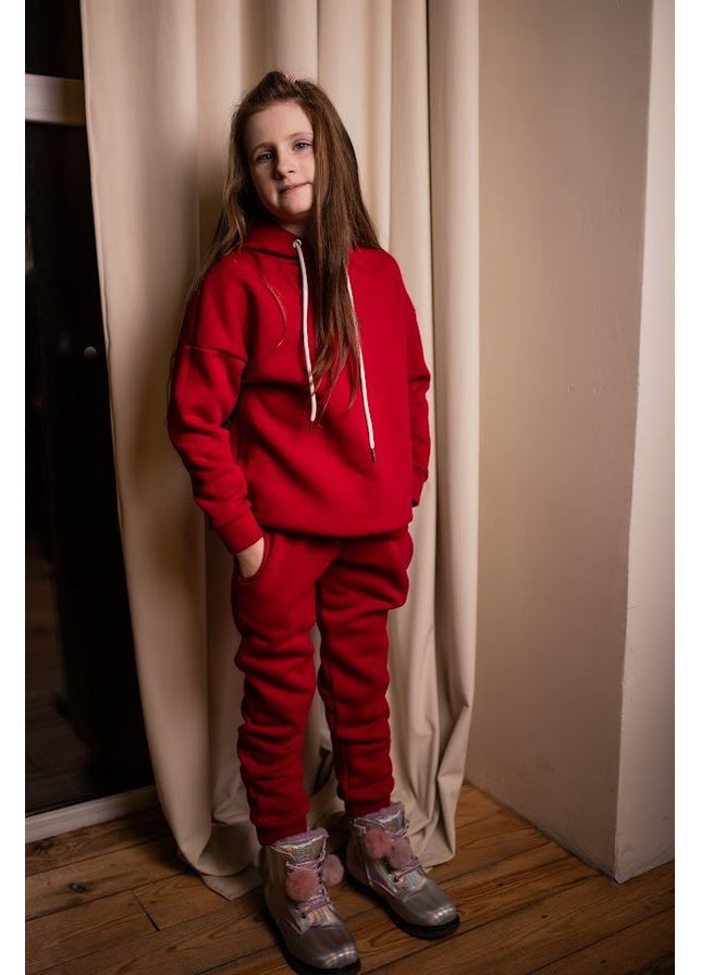 Теплий костюм з принтом для дівчинки вільного крою (худі та штани) HC (h001-6403-025-33) Носи своє (369970976)