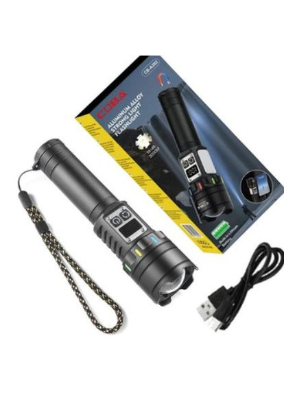 Потужний ручний ліхтар COBRA CB-A282-TG з акумулятором та COB-підсвіткою No Brand (361309637)