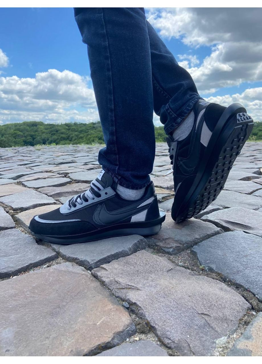 КРОССОВКИ ЖЕНСКИЕ NIKE LD WAFFLE SACAI BLACK НАЙК No Brand чёрные демисезоны (368888034)