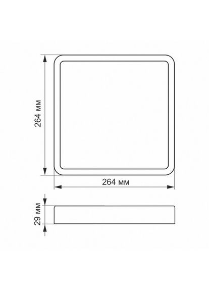 LED Светильник накладной квадрат 24W 5000K Black Videx (366298274)