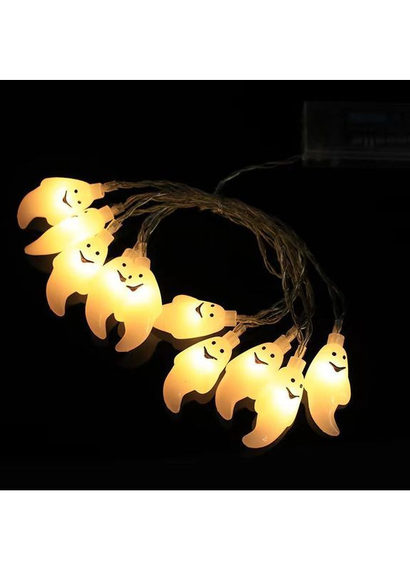 Хелловін Привиди 150 см 10 led 5 на 2 см білий Jannet Гірлянда (364191407)