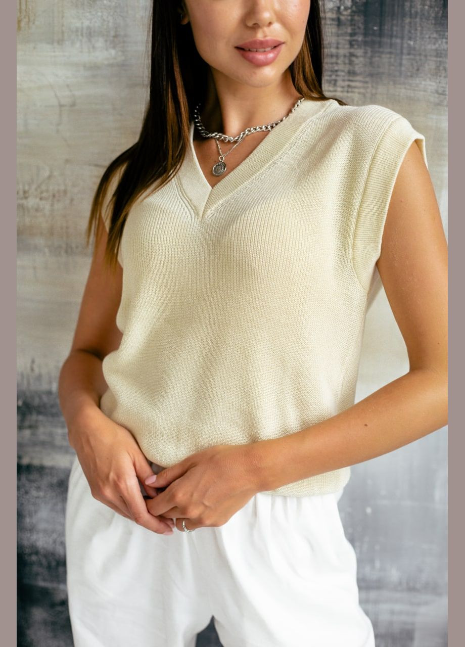 Жилет в молочном цвете Simple Wear (316258924)