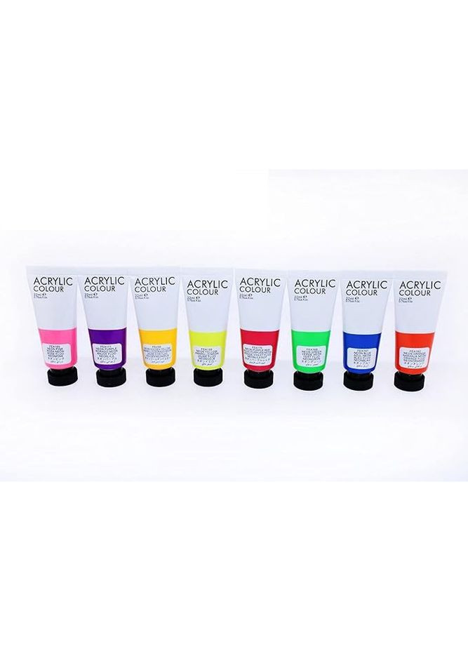 Акрилові фарби для малювання з неоновим ефектом Acrylic Neon 8 кольорів 22 ml. Art Rangers (322772730)