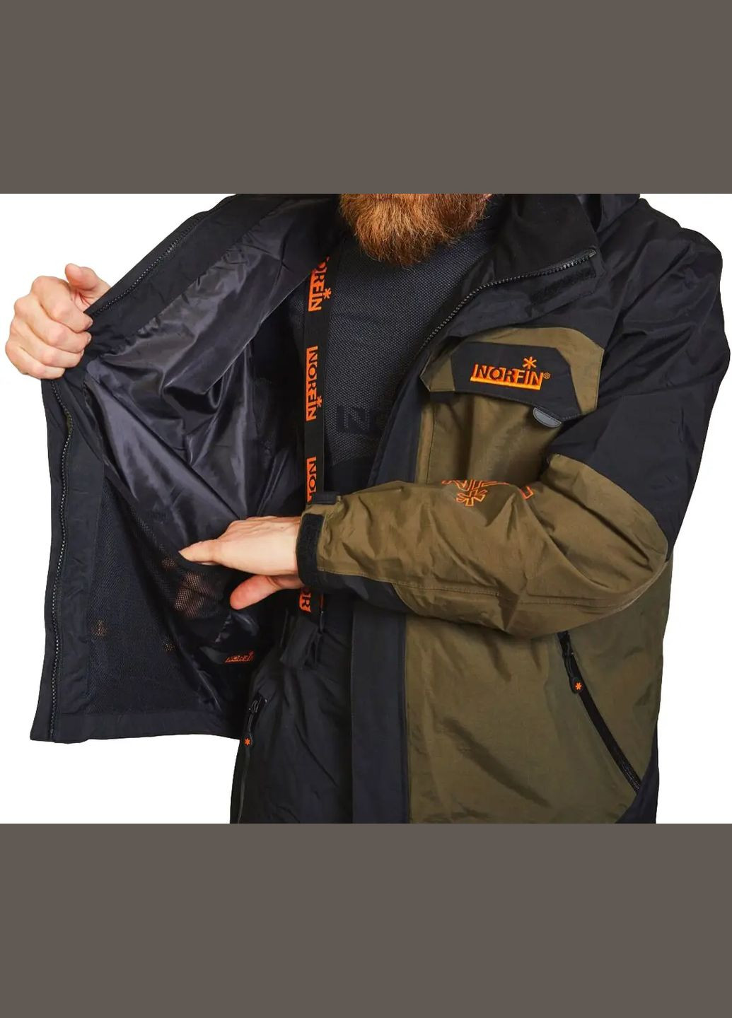 Оливковая (хаки) демисезонная куртка river 8000мм Norfin