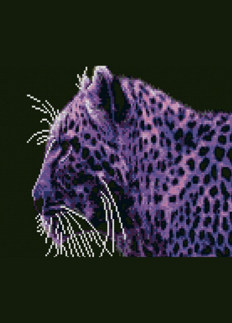 Алмазна картина за номерами Фіолетовий гепард 30х40 см HX127 ( ) Strateg (328947075)