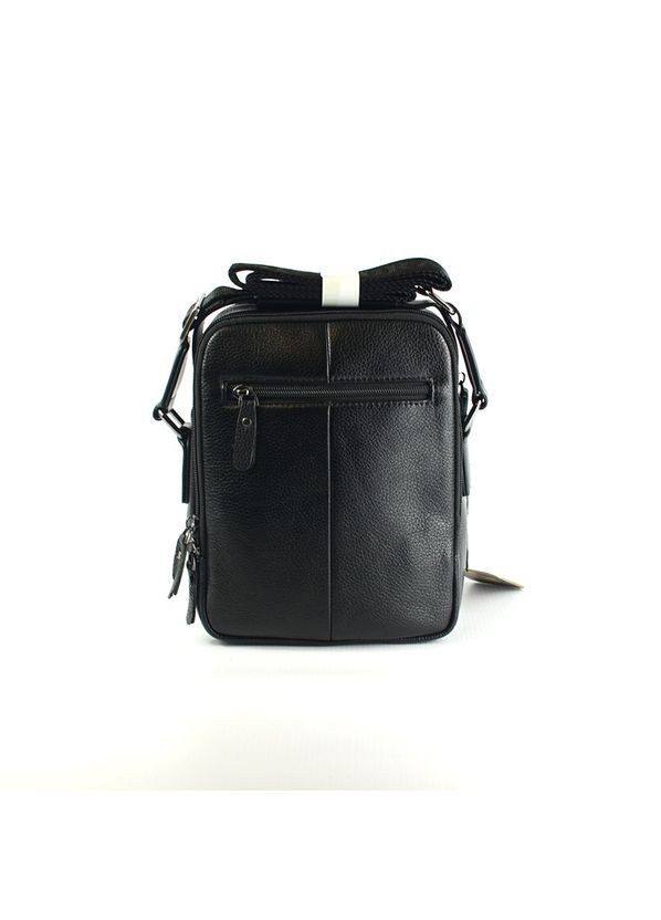 Чоловіча маленька сумка месенджер з еко-шкіри, Чорна наплічна практична ділова сумочка на плече Bradford (266266501)