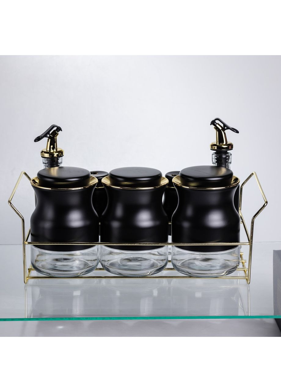 Набор для специй на металлической подставке контейнеры для приправ и масел органайзер для кухни Yiwu (370432491)