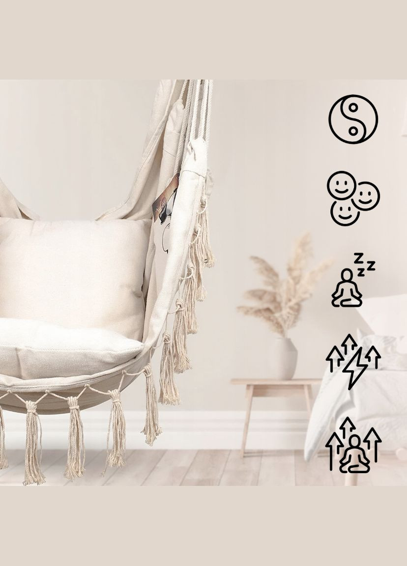 Кресло гамак Бразильское бежевый 100см 120кг Maltec (340072999)