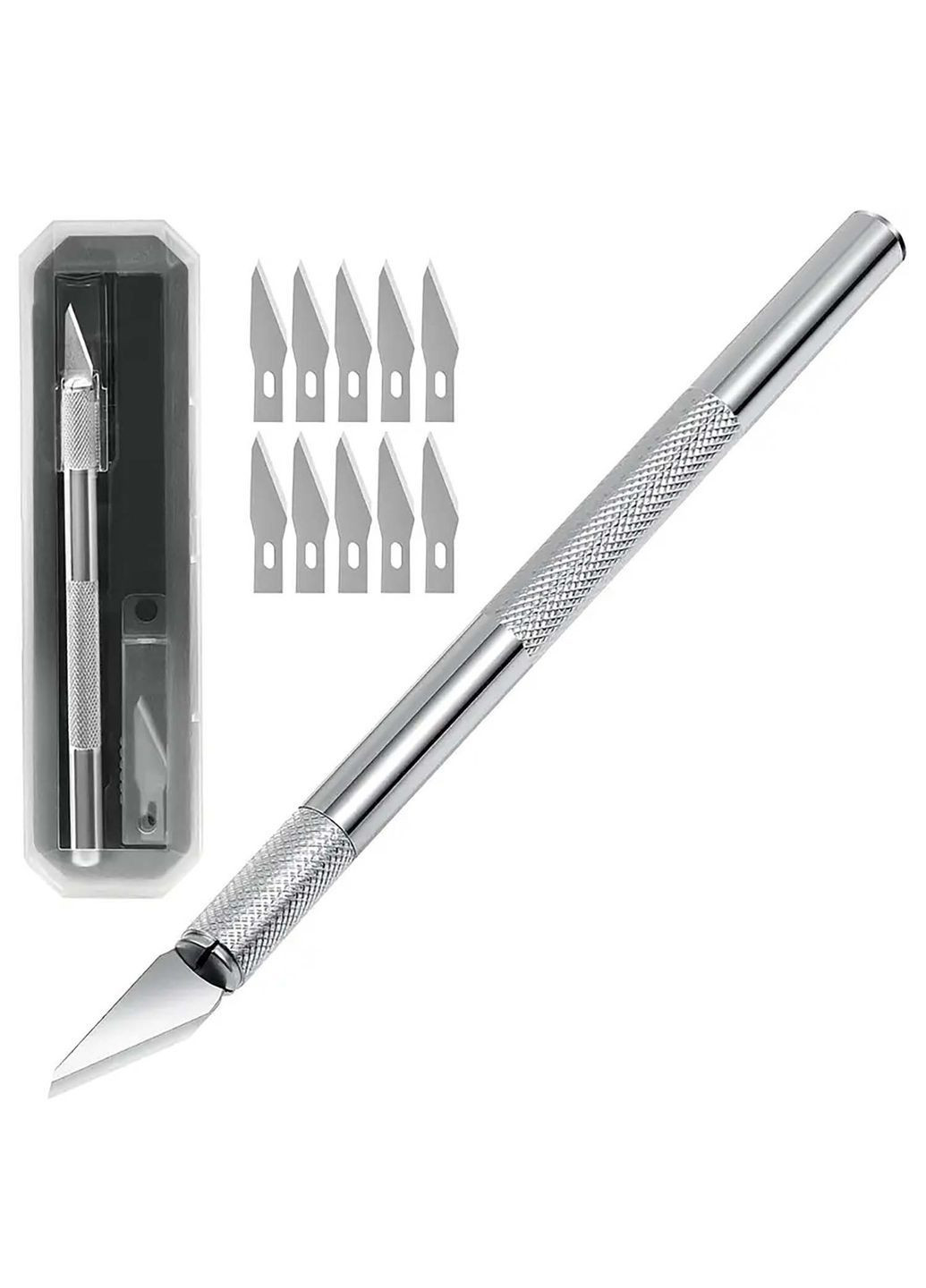 Пекарскрий нож для художественного надрезания теста для хлеба, багета и сдобы хлеборез с 10 сменными лезвиями в футляре Kitchen Master (365549392)