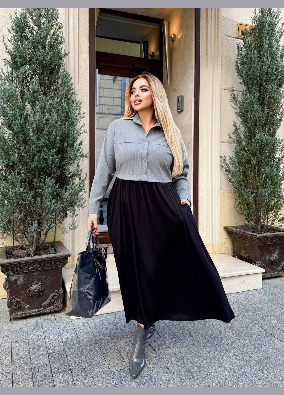 Сіра ділова сукня класична ділова popluzhnaya