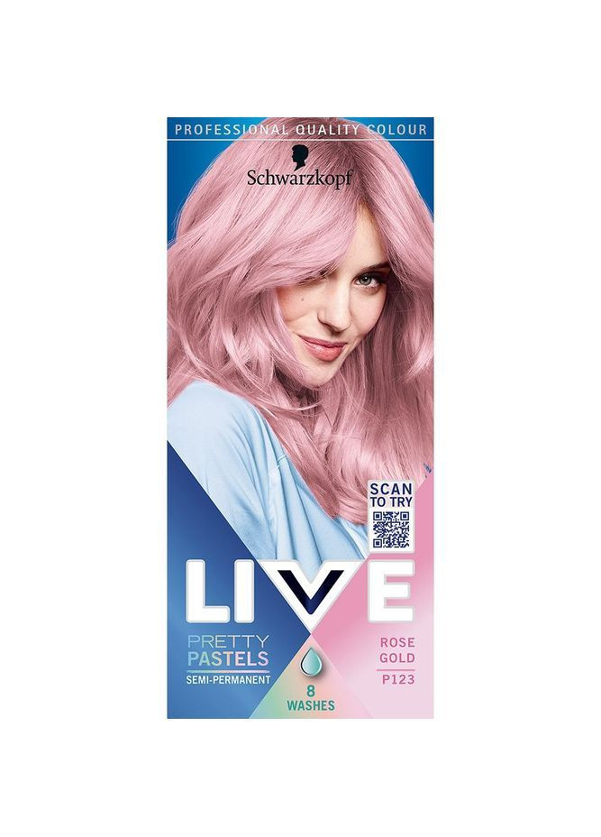 Временная краска для волос Schwarzkopf Pretty Pastels P123 Rose Gold, 50 мл Live 9000101256925.0 (368970005)