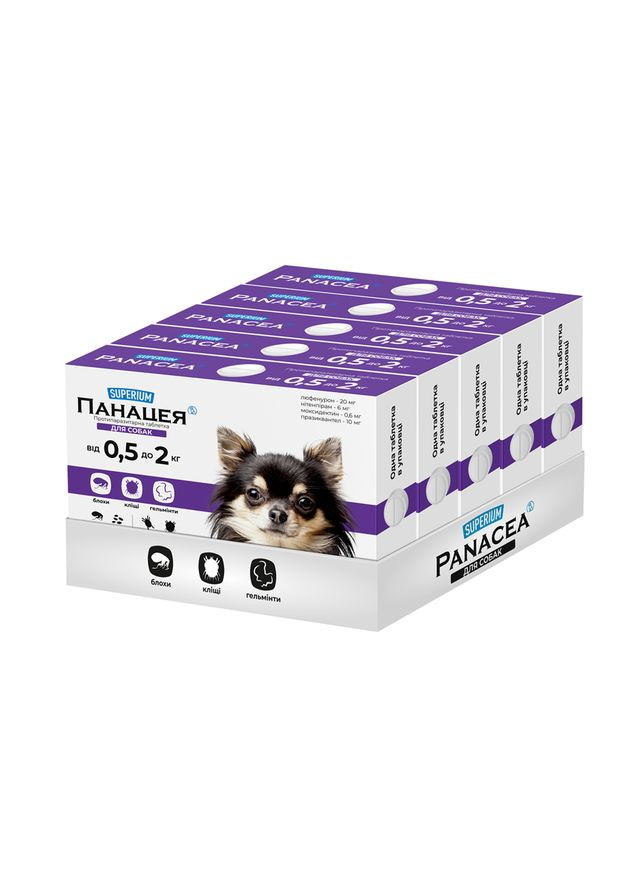 СУПЕРИУМ Панацея, противопаразитарная таблетка для собак, 0,5-2 кг Superium (329867710)