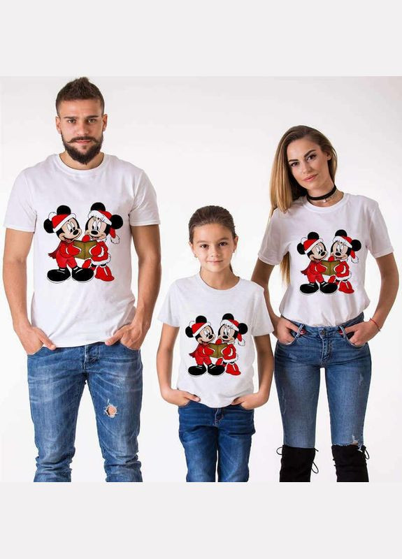Футболки Фемілі Лук Family Look для всієї родини "Міккі та Мінні Мауси (Новий Рік)" Кавун футболка (316304251)