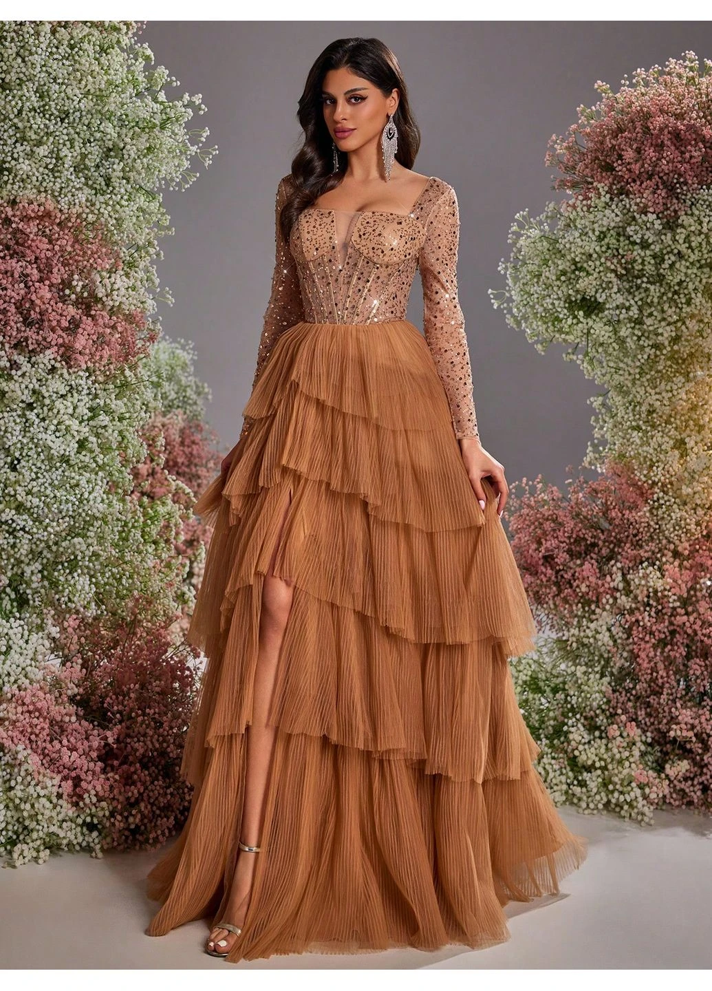 Оливкова (хакі) сукня SHEIN колор блок