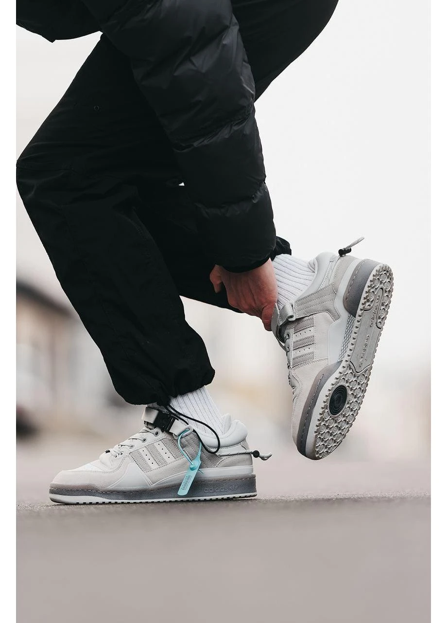 Белые летние кроссовки adidas bunny x forum low light grey cloud white адидас бед бани No Brand