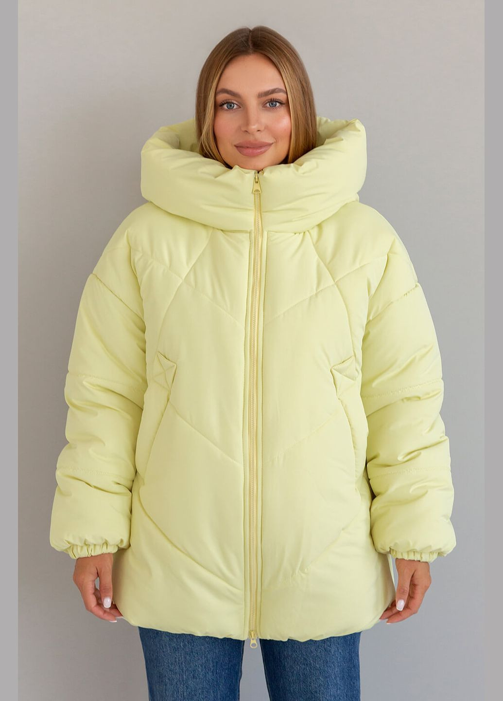 Желтая зимняя зимняя куртка селин-миди MioRichi