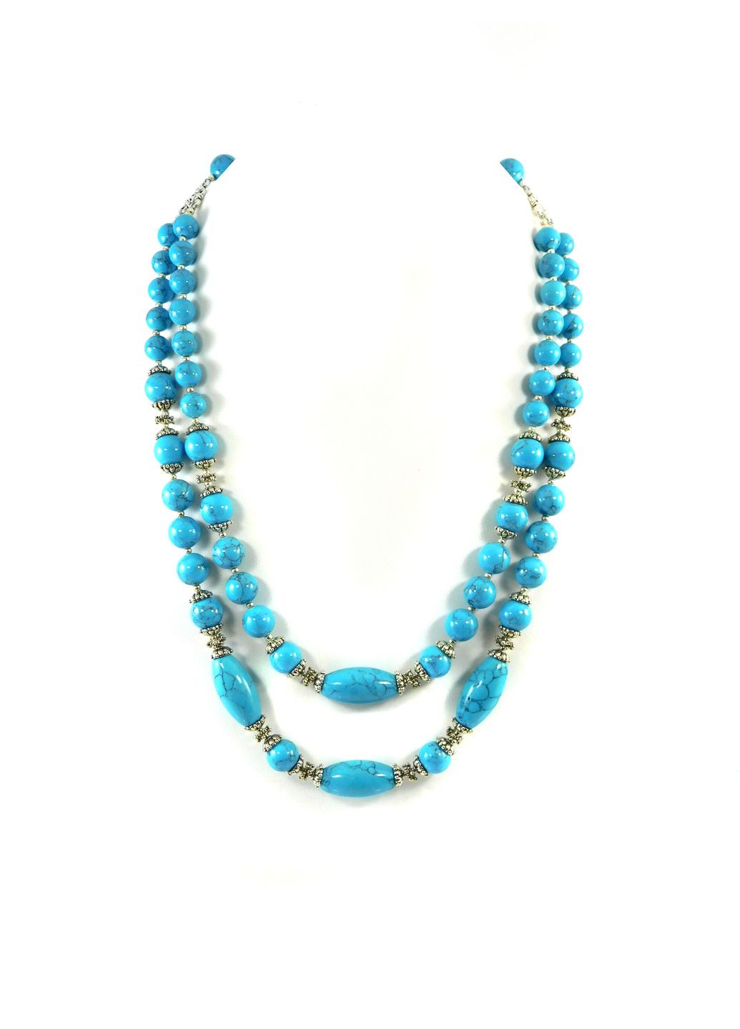 Эксклюзивное ожерелье "Доротея" 2-рядное Бирюза Fursa fashion (322313390)