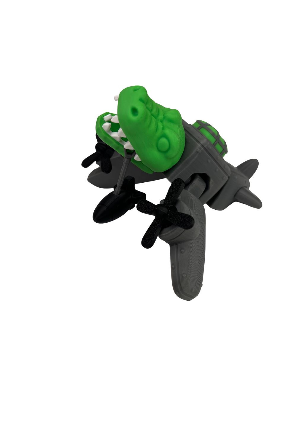 Іграшка "Bombardino Crocodilo літак" з серії Italian Brainrot сірий 17 см по крилам (PIG10015) DrukHouse3D (352166152)