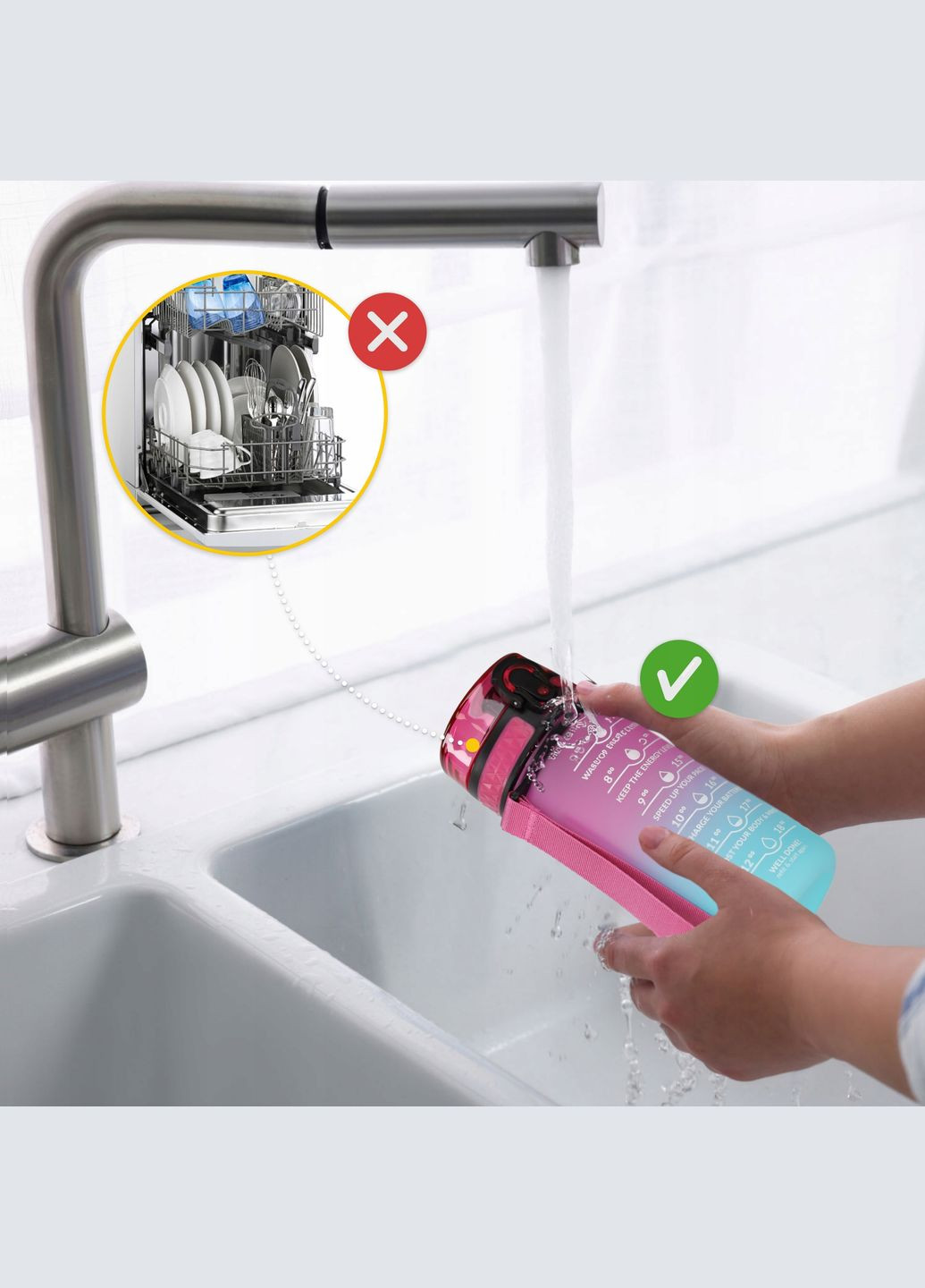 Бутылка для воды спортивная 500 мл Pink/Sky Blue () 4FIZJO P-5905973400749 (342758092)