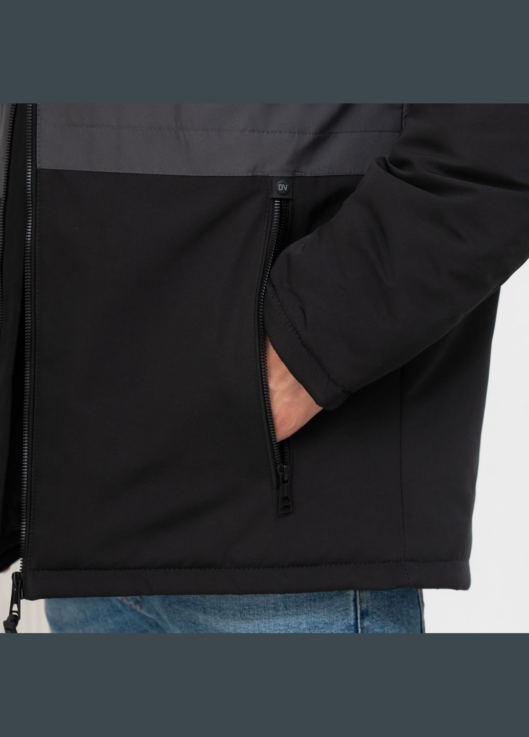 Графітова зимня зимова чоловіча куртка великого розміру SK