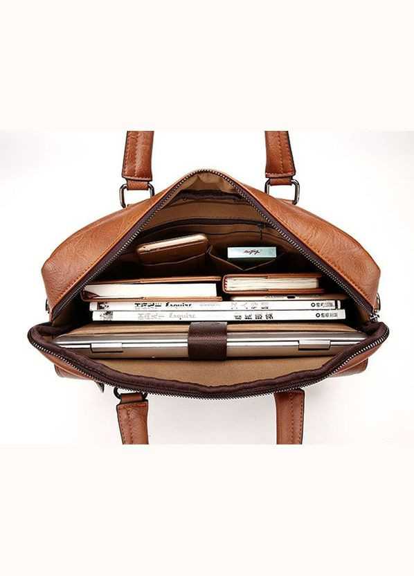 Чоловіча сумка для документів А4 портфель дипломат Коричневий No Brand (301212082)