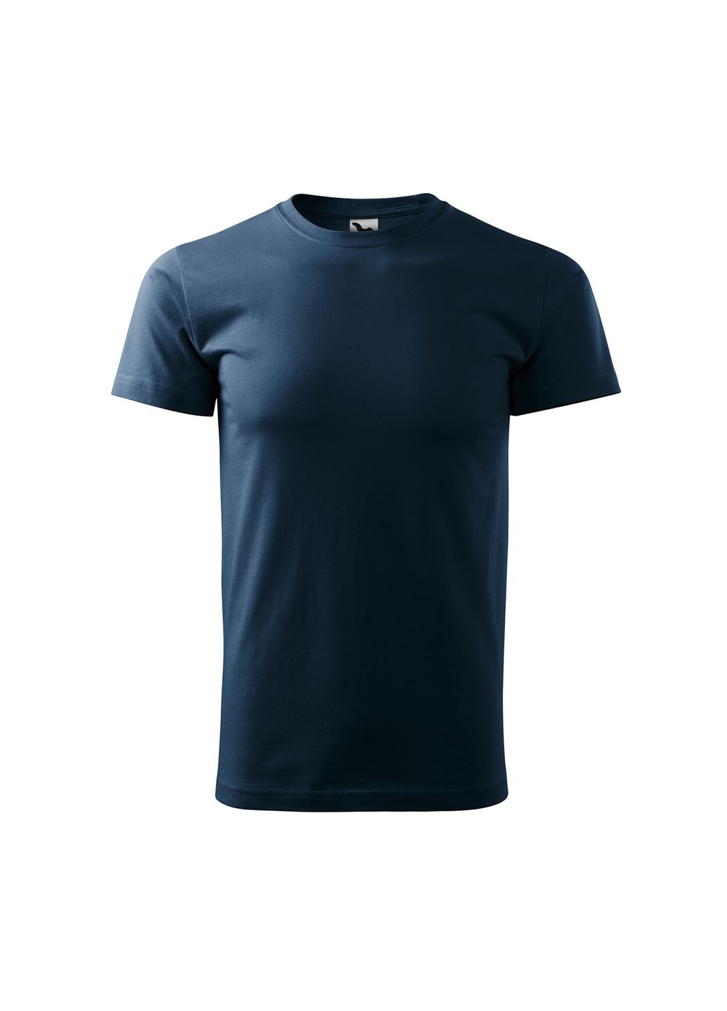 Темно-синя футболка чоловіча однотонна бавовняна темно-синя 129-02 з коротким рукавом Malfini Basic