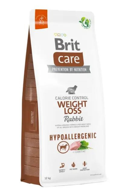 Сухий корм для собак Dog Hypoallergenic Weight Loss з кроликом 12 кг (8595602559169) Brit Care (305395823)
