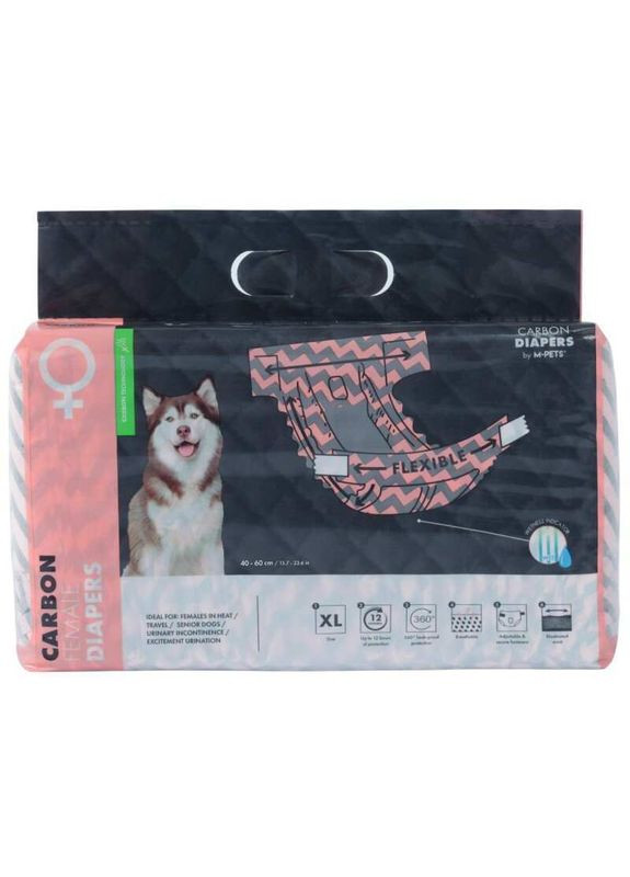 Carbon Diapers Female Dog - Подгузники гигиенические для собак-девочек - XL/40x60 см M-Pets (369374687)