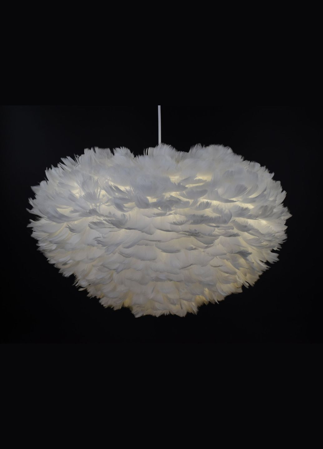 Люстра подвесная с перьями на 3 лампочки 26705 Белый 40-120х60х60 см. Sunnysky (365726892)