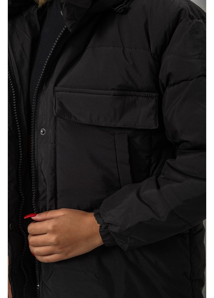 Чорна зимня куртка жіноча зимова Sport Line